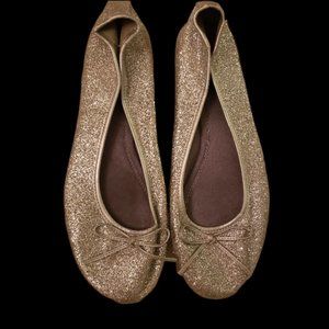 Zara Glitter Ballet flats Silver 41